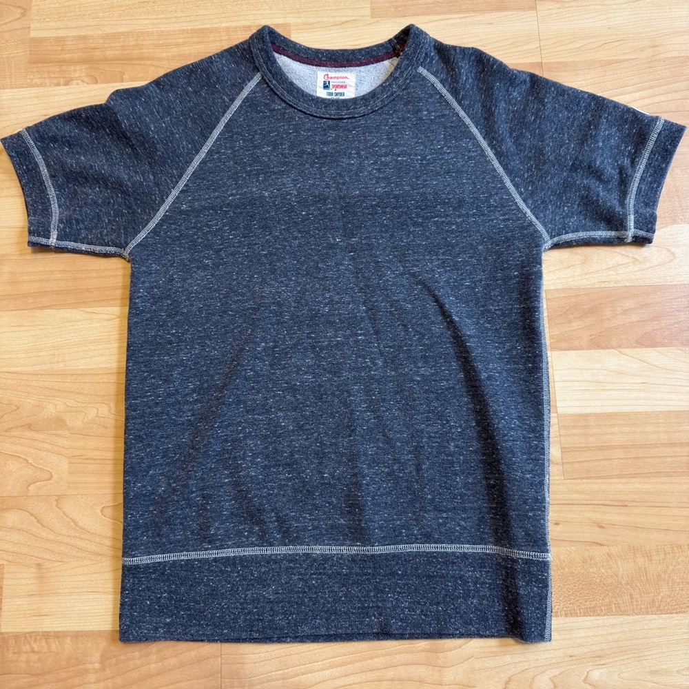 Champion Todd Snyder Heather Gray Pullover Short Sleeve Terry Sweatshirt SZ XS